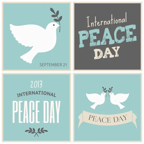 Barış günü kartları koleksiyonu — Stok Vektör