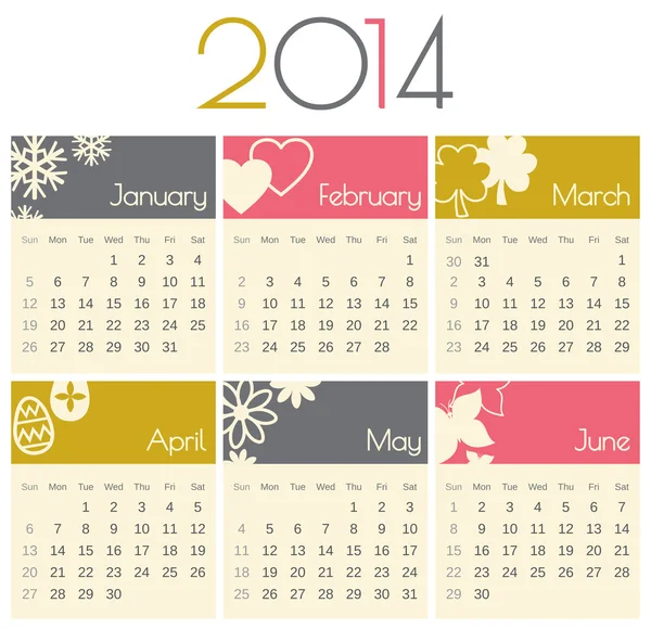 2014 kalender — Stockvector