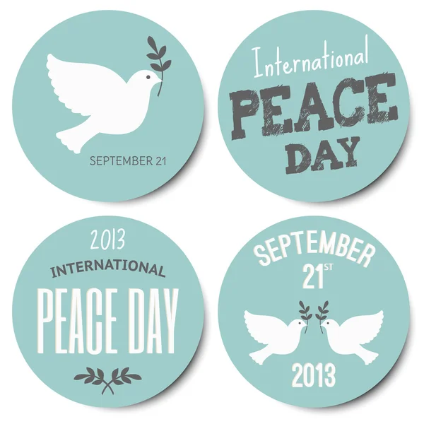 Dia da Paz Adesivos Coleção — Vetor de Stock
