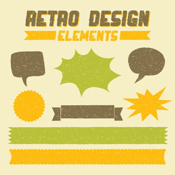 Colección de elementos de diseño retro — Vector de stock