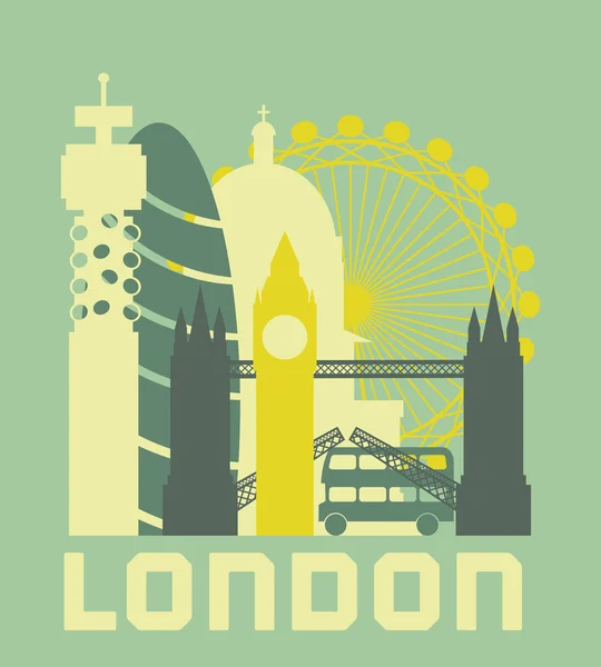 Cartaz de símbolos de Londres — Vetor de Stock