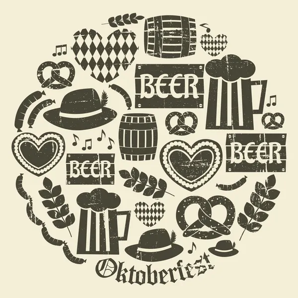 Oktoberfest pictogrammen collectie — Stockvector