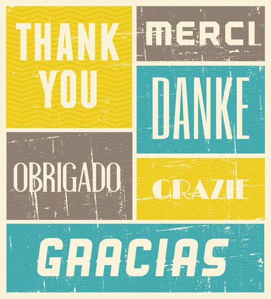 Gracias Cartel Vintage — Vector de stock