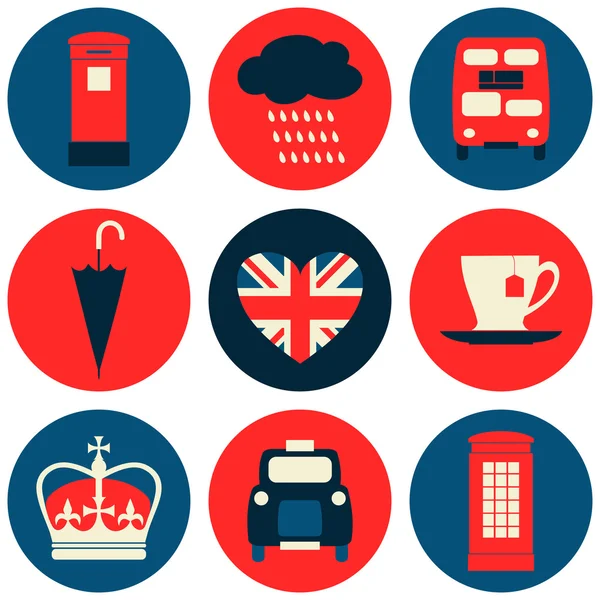 Londen pictogrammen collectie — Stockvector