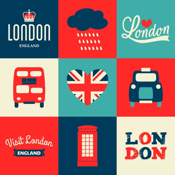 Collection de cartes de Londres — Image vectorielle