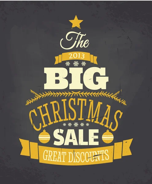 Chalkboard Christmas Sale Poster — Stock Vector