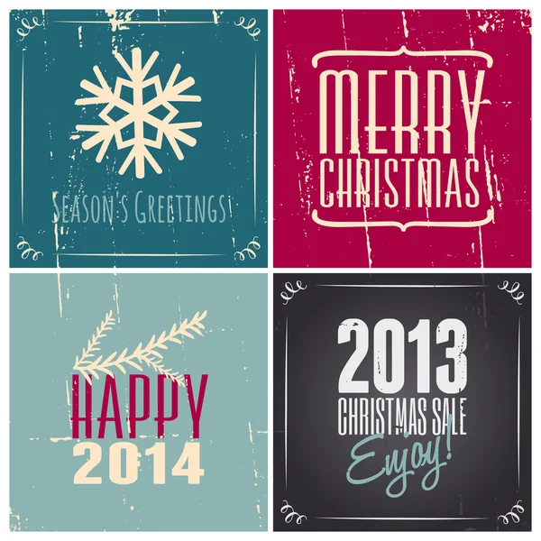 Christmas Greeting Cards Collection — Stock Vector