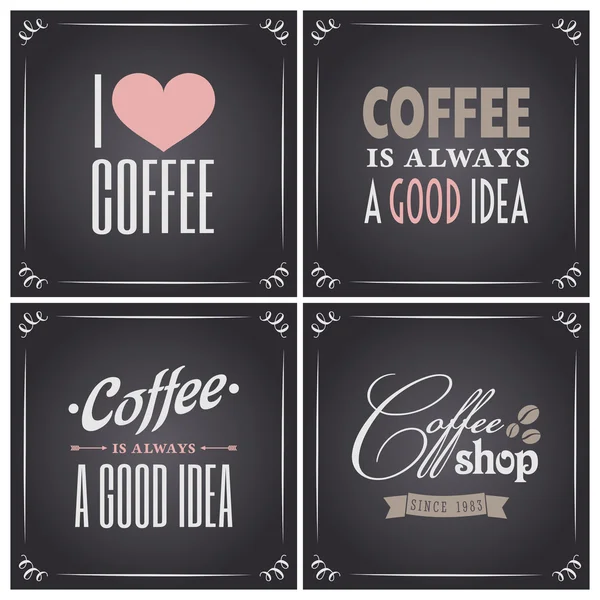 Colección de café pizarra — Vector de stock