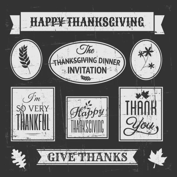 Svarta tavlan thanksgiving designelement — Stock vektor