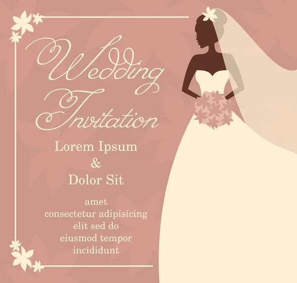 Modèle d'invitation de mariage — Image vectorielle