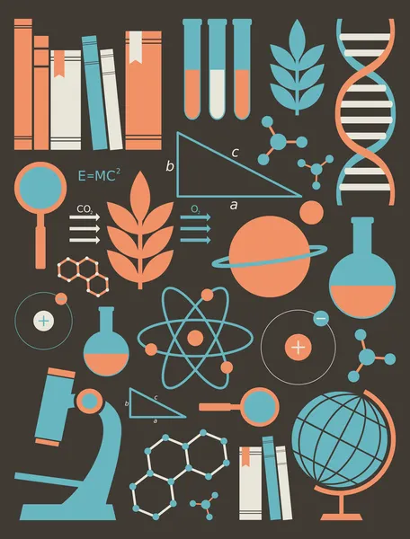 Iconos de Educación y Ciencia — Vector de stock