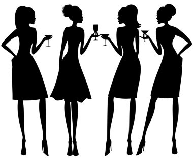 Cocktail Party Silhouettes clipart