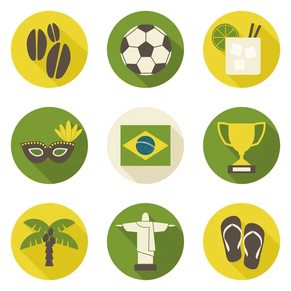 Colección de iconos de Brasil — Vector de stock