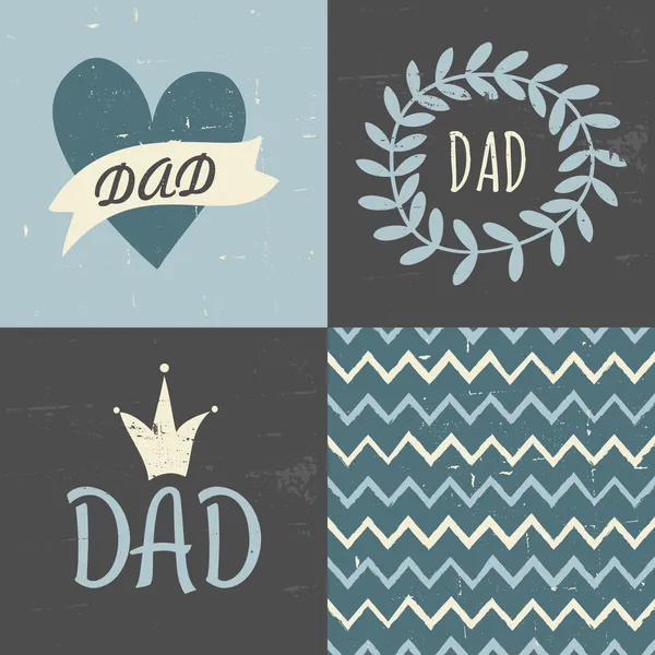 Collection de cartes de voeux de la fête des pères — Image vectorielle