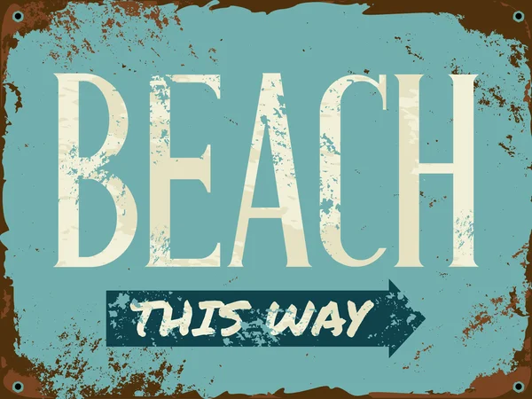 Plechová značka Beach — Stockový vektor