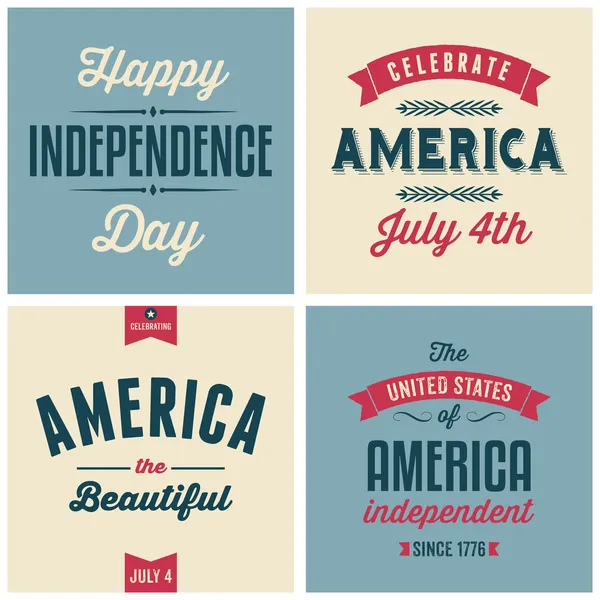 미국 독립 기념일 카드 컬렉션 — 스톡 벡터