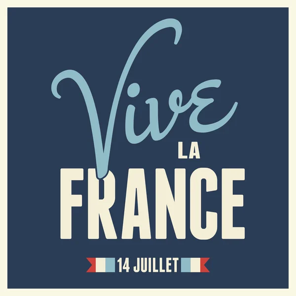 Lunga vita alla Francia Card Design — Vettoriale Stock