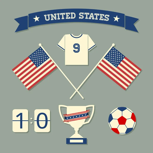 Coleção de ícones de futebol dos EUA — Vetor de Stock