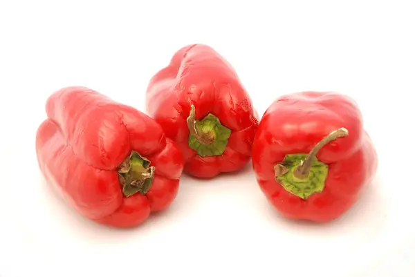 Rode paprika op wit — Stockfoto