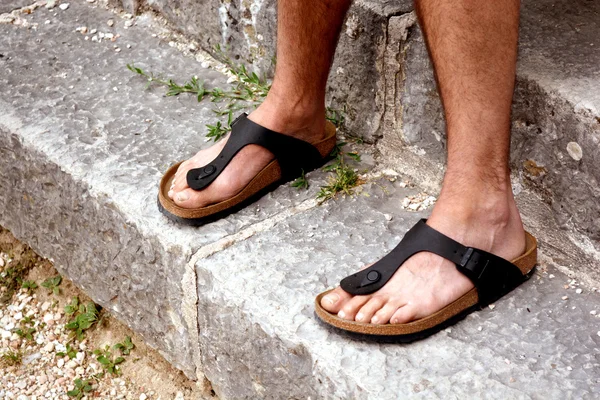 Feet of monk — Stock Photo, Image