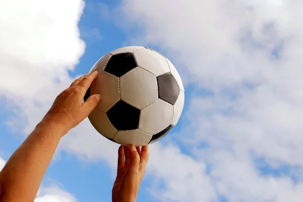 Voetbal handen — Stok fotoğraf