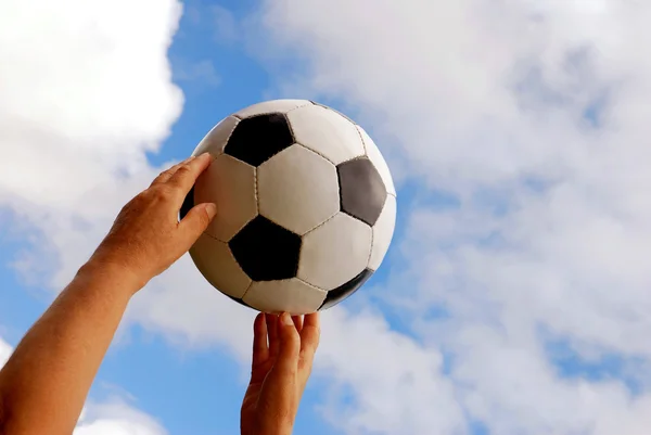 Mãos de futebol — Fotografia de Stock