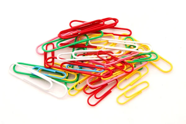 Paper clips on white — Stock Photo, Image