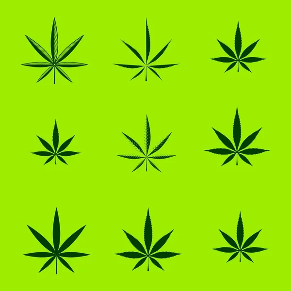 Conjunto Marihuana Logo Diseño Vector — Archivo Imágenes Vectoriales