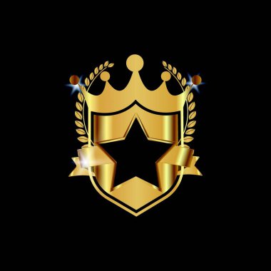 Premium retro vintage altın rozet logo tasarım vektör şablonu