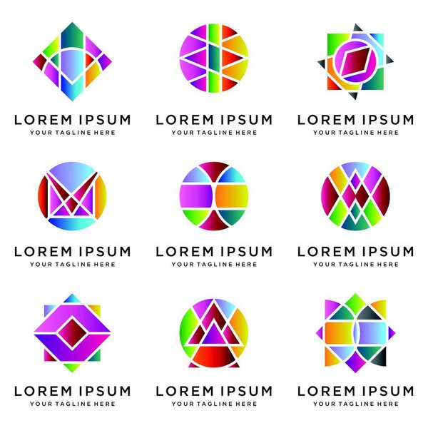 set of abstract business logo design vector
