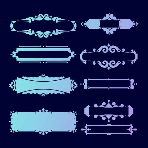 Набор Ретро Премиум Винтажные Рамки Украшения Украшения Логотипа Дизайн Векторного — стоковый вектор