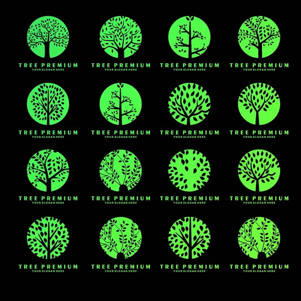 Dünyası Doğa Ağacı Logo Tasarım Vektör Şablonu — Stok Vektör
