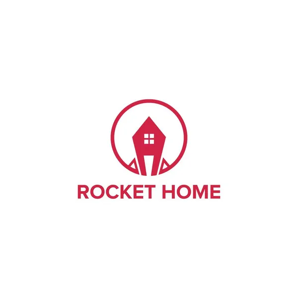 Raket Home Business Logo Ontwerp Vector — Stockvector