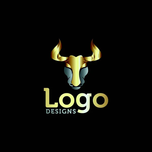 Hoofd Stier Bufallo Business Premium Logo Ontwerp Vector — Stockvector