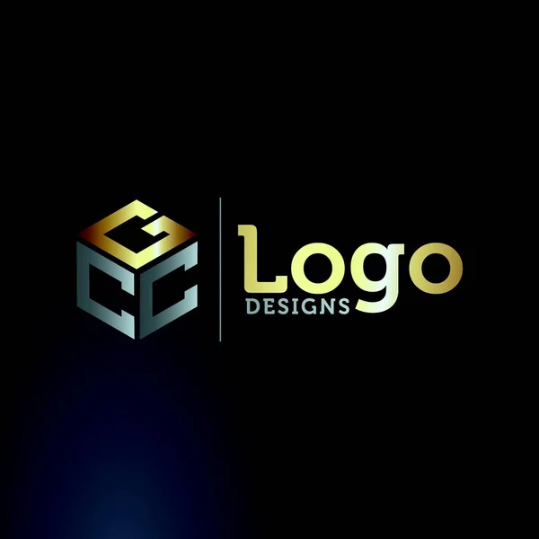 Gcc Lettre Entreprise Logo Conception Vecteur — Image vectorielle