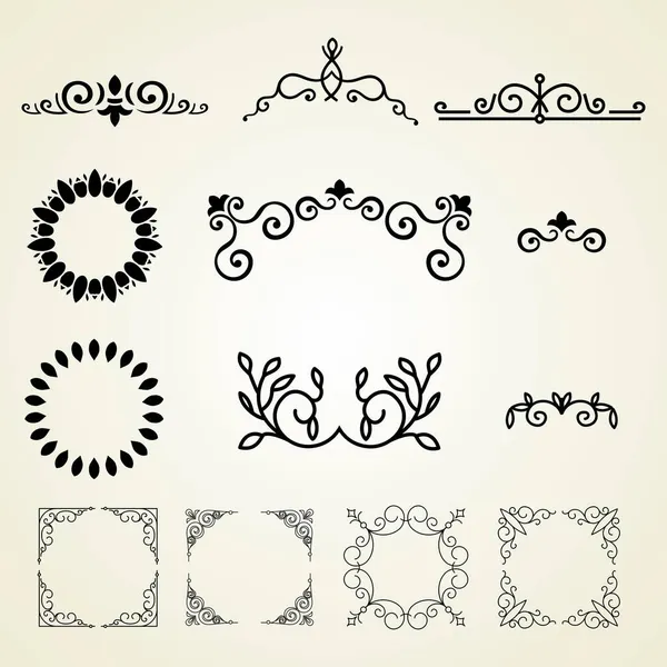 Set Von Retro Premium Vintage Frame Ornament Dekoration Logo Design — Stockvektor