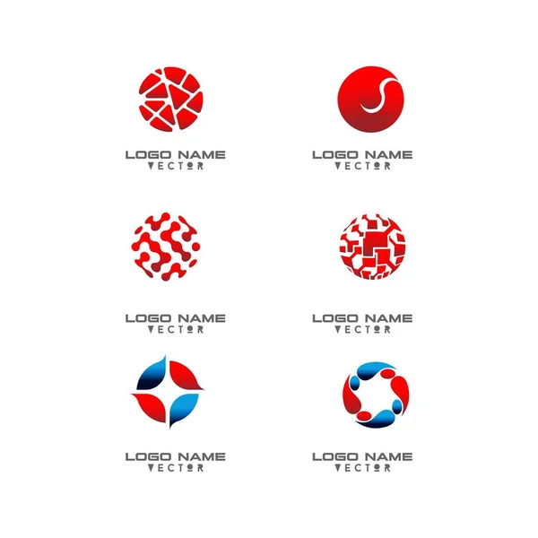 ビジネス技術ロゴデザインベクトルのセット — ストックベクタ