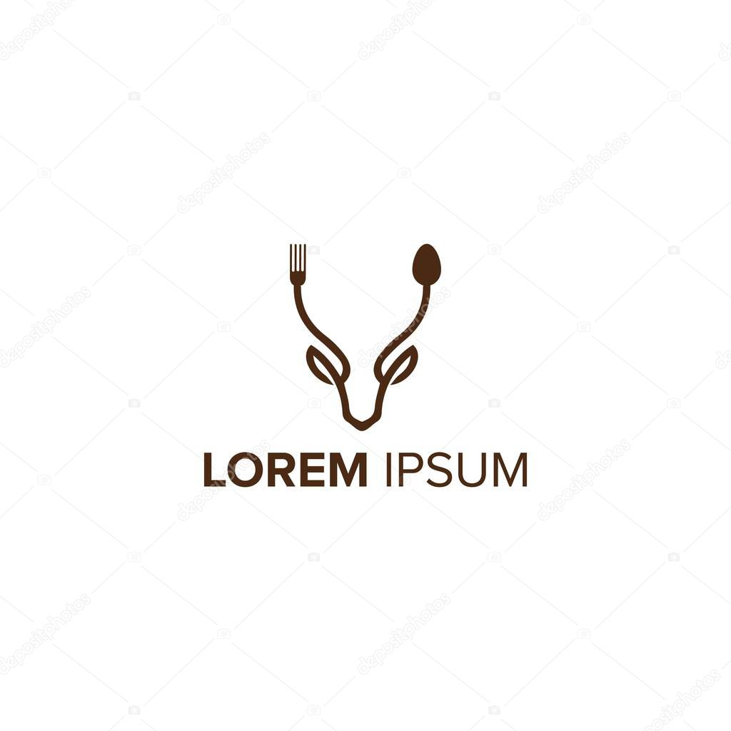 deer kitchen business logo design vector