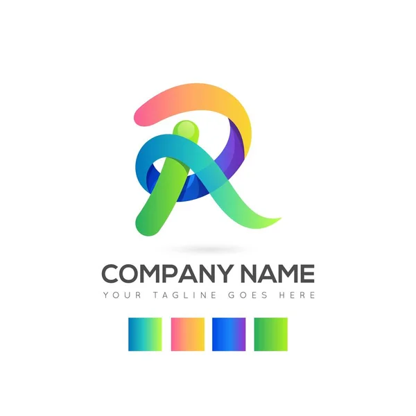 Résumé Lettre Entreprise Technologie Logo Conception Vecteur — Image vectorielle