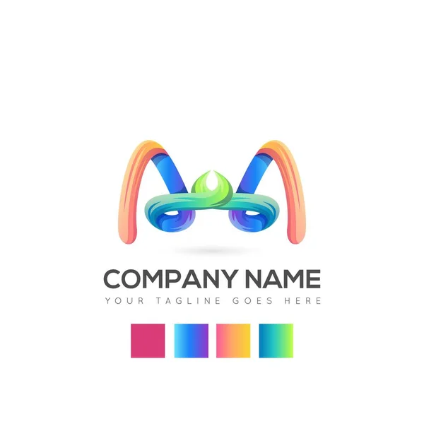 Абстрактный Цвет Буквы Вектор Дизайна Логотипа Бизнес Технологии — стоковый вектор