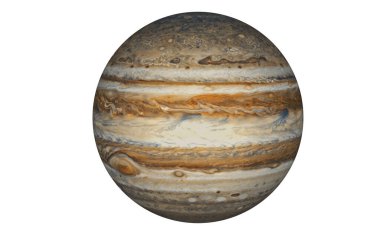 Jüpiter Gezegeni, NASA tarafından desteklenen bu görüntünün elementlerini beyaza boyamıştır..