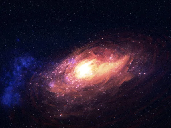 Mélyűri Nézés Kvazár Élénk Színekben Távoli Galaxisok Csillagok Közelében Sci — Stock Fotó