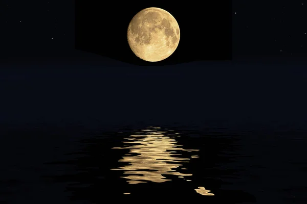 Blues Pleine Lune Avec Des Éléments Ombre Cette Image Fournie — Photo