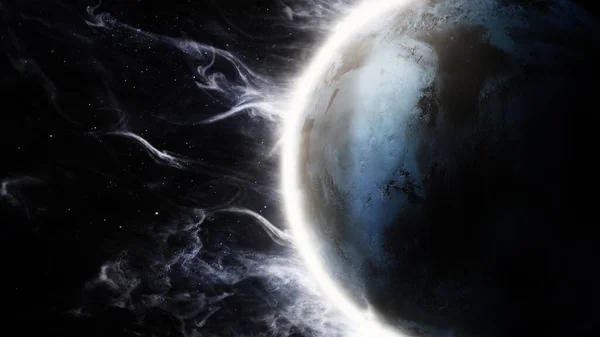 Illusztráció Egy Idegen Bolygó Csodálatos Atmoszféra Elemeit Kép Által Nyújtott — Stock Fotó