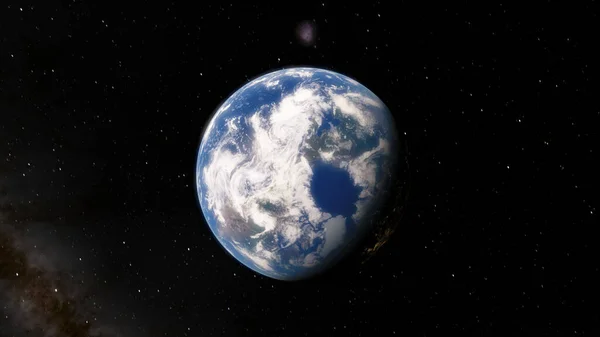 宇宙からの惑星地球3Dイラスト軌道ビュー 軌道からの私達の惑星 Nasaによって提供されたこの画像の要素 — ストック写真