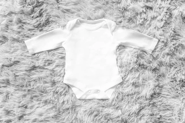 Vita Tomma Baby Bodysuits Håna Upp Nyfödda Bodysuit Mockup — Stockfoto