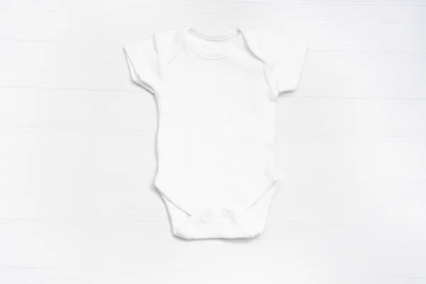 白色空白婴儿紧身衣模仿 新生儿紧身衣模仿 — 图库照片#