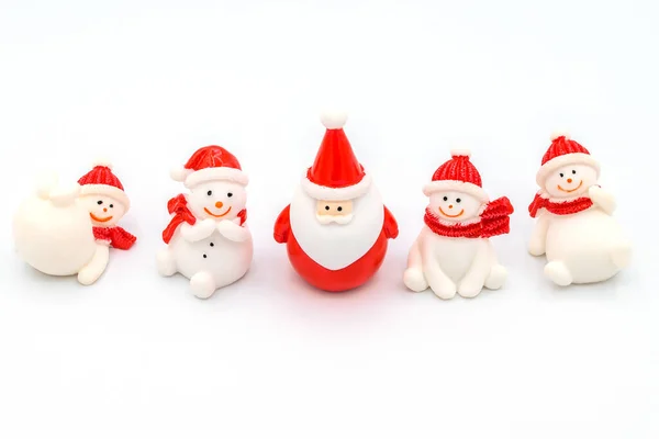 Gruppe Von Weihnachtspuppen Isoliert Auf Weißem Hintergrund Diese Puppe Ist — Stockfoto