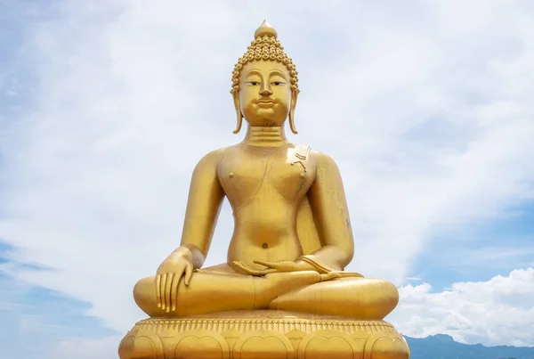 Buda Dourado Chiang Saen Estilo Phutthamonthon Parque Budista Construir Para — Fotografia de Stock