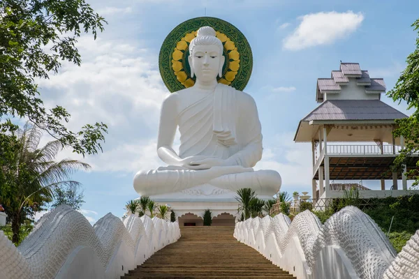 Grande Buddha Bianco Situato Nel Villaggio Wiang Kaew Del Distretto — Foto Stock